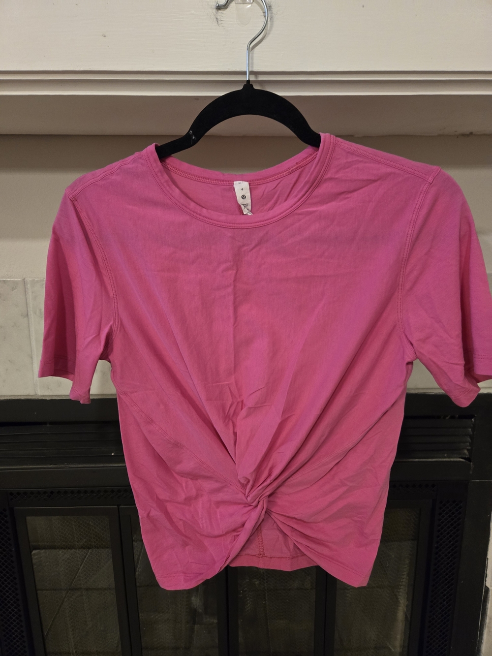 lululemon athletica Bright Pink Twist-Front Short Sleeve Tee